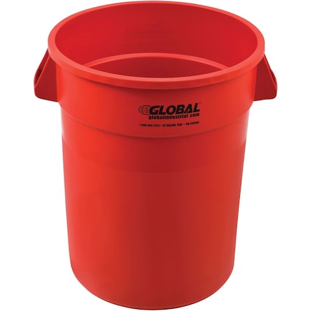Global Industrial 32 Gallon Garbage Can, Red 240460RD